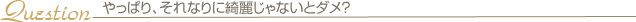 やっぱり、それなりに綺麗じゃないとダメ？